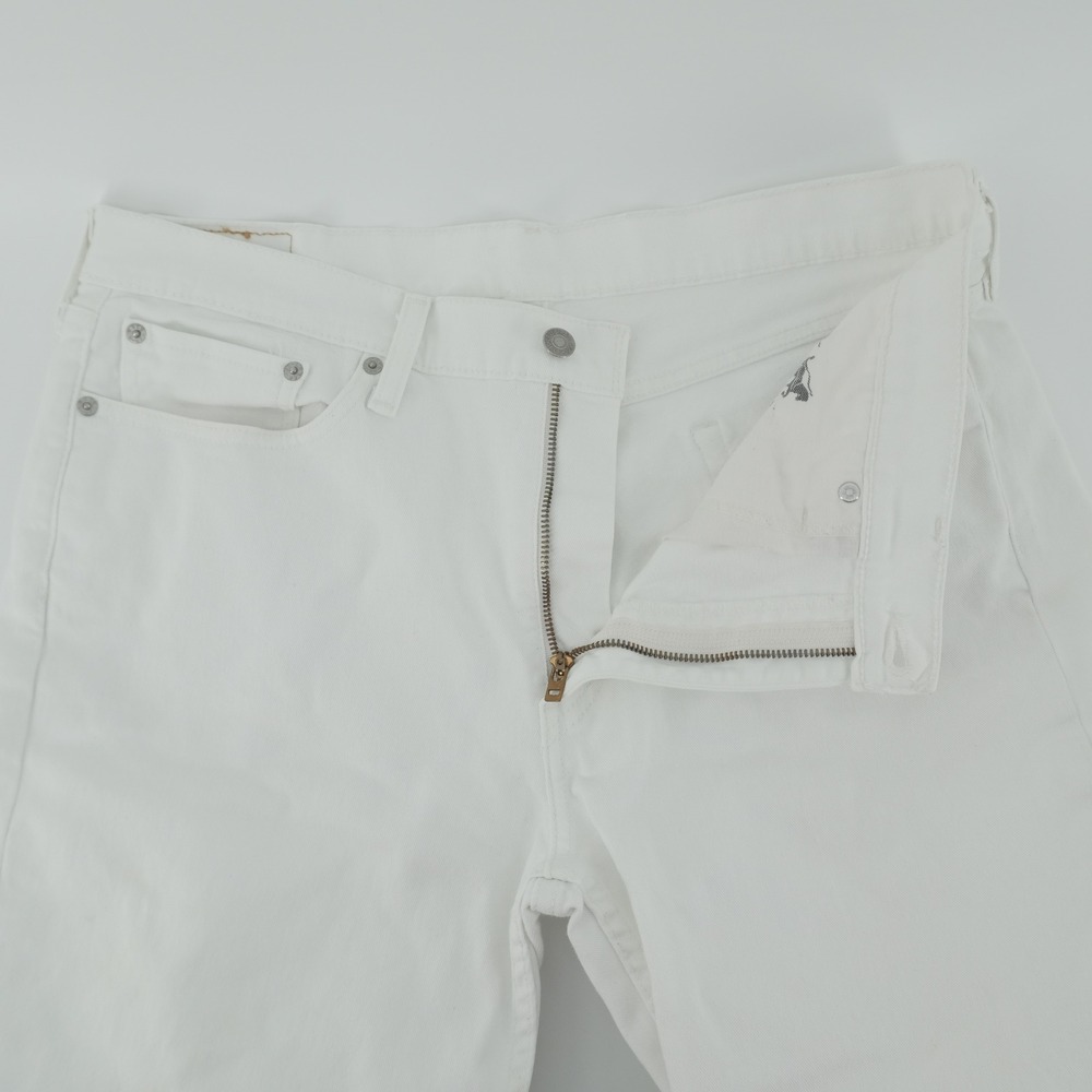Levi's 514 Straight Fit Jeans Mens 36x36 White Solid Denim Pants A05253